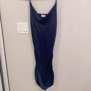 Navy blue silk dress